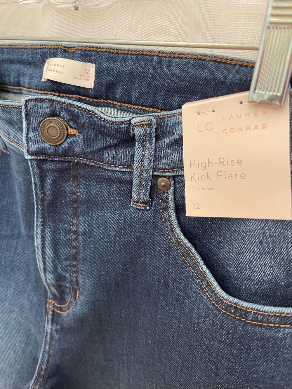 LC Lauren Conrad Dark Blue High-Rise Kick Flare Jeans